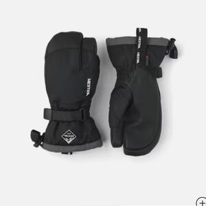Hestra Black Kids 3 finger Mittens